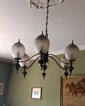 lampadario a 6 luci vintage anni 50-60