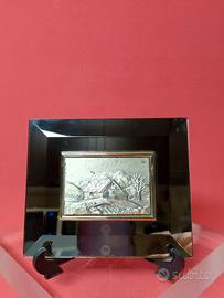 sbalzo in argento 925 certificato,montato su vetro