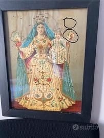 Quandro madonna canneto  con cornice in legno