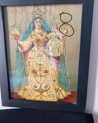 Quandro madonna canneto  con cornice in legno