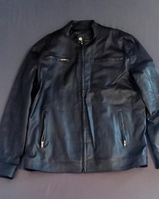 Men's Black Faux Leather Moto Jacket
