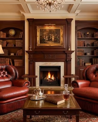 Coppia poltrone Chesterfield bergere in pelle