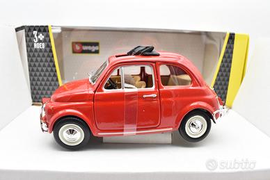 Bburago 1:24 Fiat 500L 1968 Rossa &ndash; Modellino Auto D'epoca In Scala Con Scatola Originale