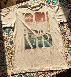 t-shirt bianca Quicksilver con stampa
