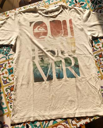 t-shirt bianca Quicksilver con stampa