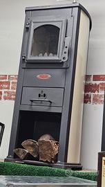 Stufa a Legna Sportello e Piastra in Ghisa Nuovi 