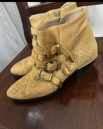 Stivali Chloé in pelle beige