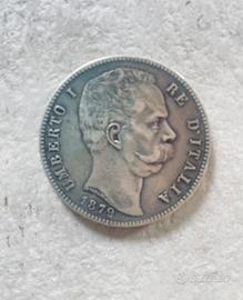 Moneta Re Umberto I anno 1879