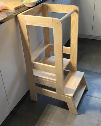 Scaletta torre Montessori regolabile in legno