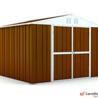 Box capanno giardino Acciaio 327x269 legno scuro