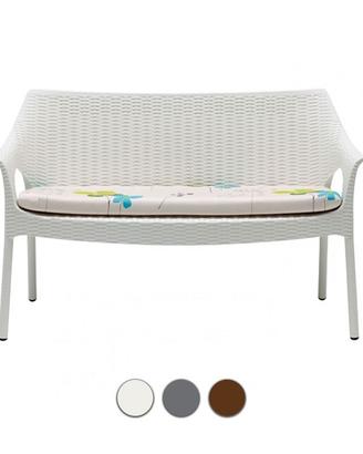 Panca Olimpo Scab bianco lino con cuscino