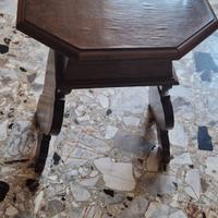 Sgabello Tavolino Esagonale Vintage in Legno Masse