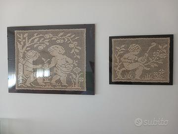 COPPIA QUADRI A UNCINETTO, PLEXIGLASS 80x60-50x40