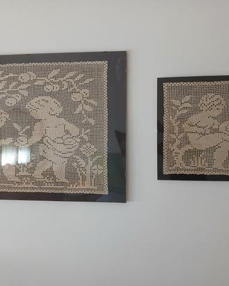 COPPIA QUADRI A UNCINETTO, PLEXIGLASS 80x60-50x40