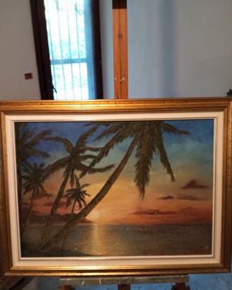 Quadro paesaggio olio su tela 50x70 