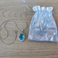 💥Collana placcata oro 18 K con acquamarina € 49,0