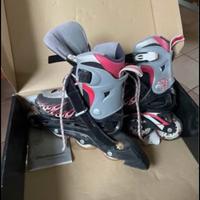 Pattini in linea rosso/nero N 32/35