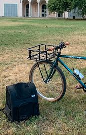 Cestino bici metallo nero