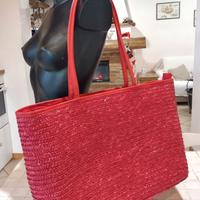 Borsa in rafia rossa