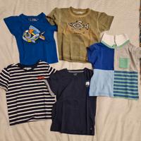 5 magliette neonato taglia 2 anni manica corta