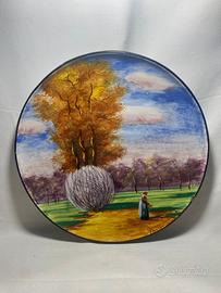 Antico piatto in ceramica firmato L. Fantoni