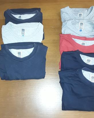 T- shirt ABC ,blu rosso e grigio,taglia s