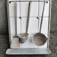 Pannello porta mestoli cucina vintage metallo