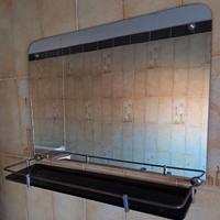 Specchio con mensola in vetro Vintage anni '50