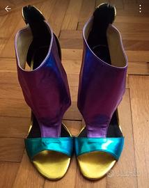 Sandalo in pelle multicolore 