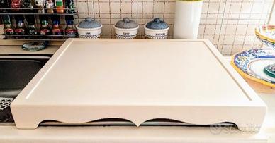 Copri fornelli nuovo in legno bianco panna