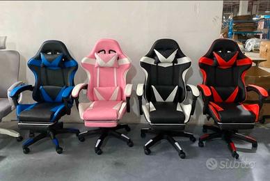 Sedie da gaming con poggia gambe reclinabile