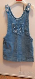 Vestito velluto azzurro 5-6 anni.