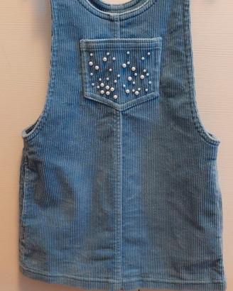 Vestito velluto azzurro 5-6 anni.