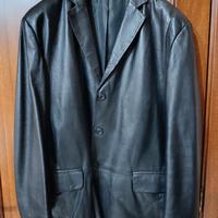 Giacca uomo in pelle nera tg. 56