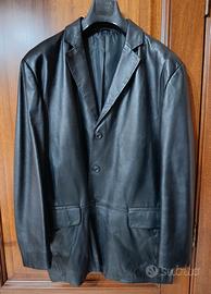 Giacca uomo in pelle nera tg. 56
