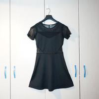 Vestito Nero Corto H&M con Inserti Mesh/Tulle