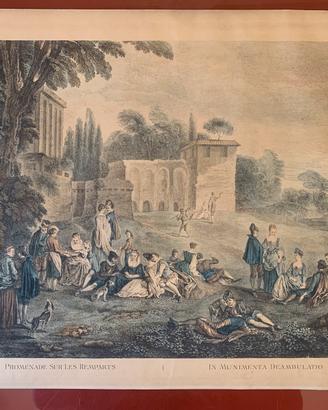 Incisione antica ‘700 Antoine Watteau