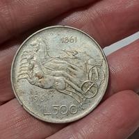 moneta da collezione 1961 500 lire centenario