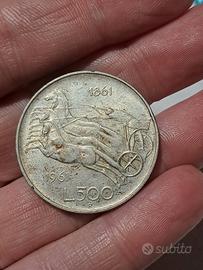 moneta da collezione 1961 500 lire centenario