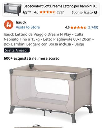 Lettino da viaggio/box giochi Hauch Dream n Play