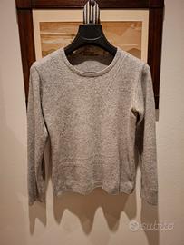 maglione donna grigio lana alpaca e cachemire tg S