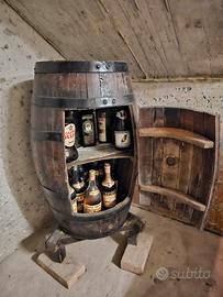 mobile bar botte in legno vintage