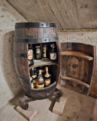 mobile bar botte in legno vintage