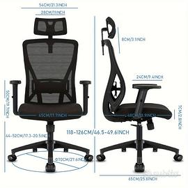 Sedia da ufficio ergonomica Durrafy