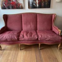 Divano retrò 3 posti tessuto ignifugo