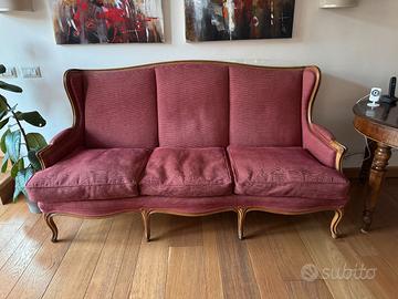 Divano retrò 3 posti tessuto ignifugo