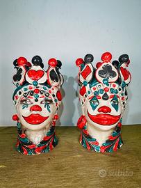 Coppia teste di moro Ceramica Caltagirone
