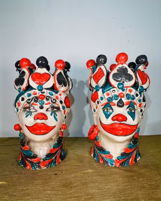 Coppia teste di moro Ceramica Caltagirone