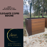 Assisi Style Copri bidoni in ferro e legno