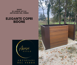 Assisi Style Copri bidoni in ferro e legno